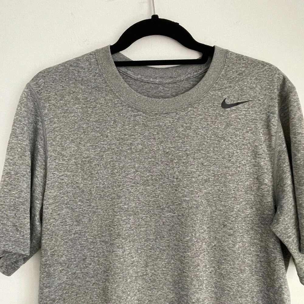 Nike Dri Fit Short Sleeve Activewear Top Gray Small